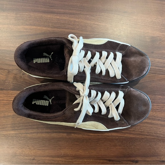 Like new - Mens brown/tan PUMA suede sneakers. - Picture 2 of 7